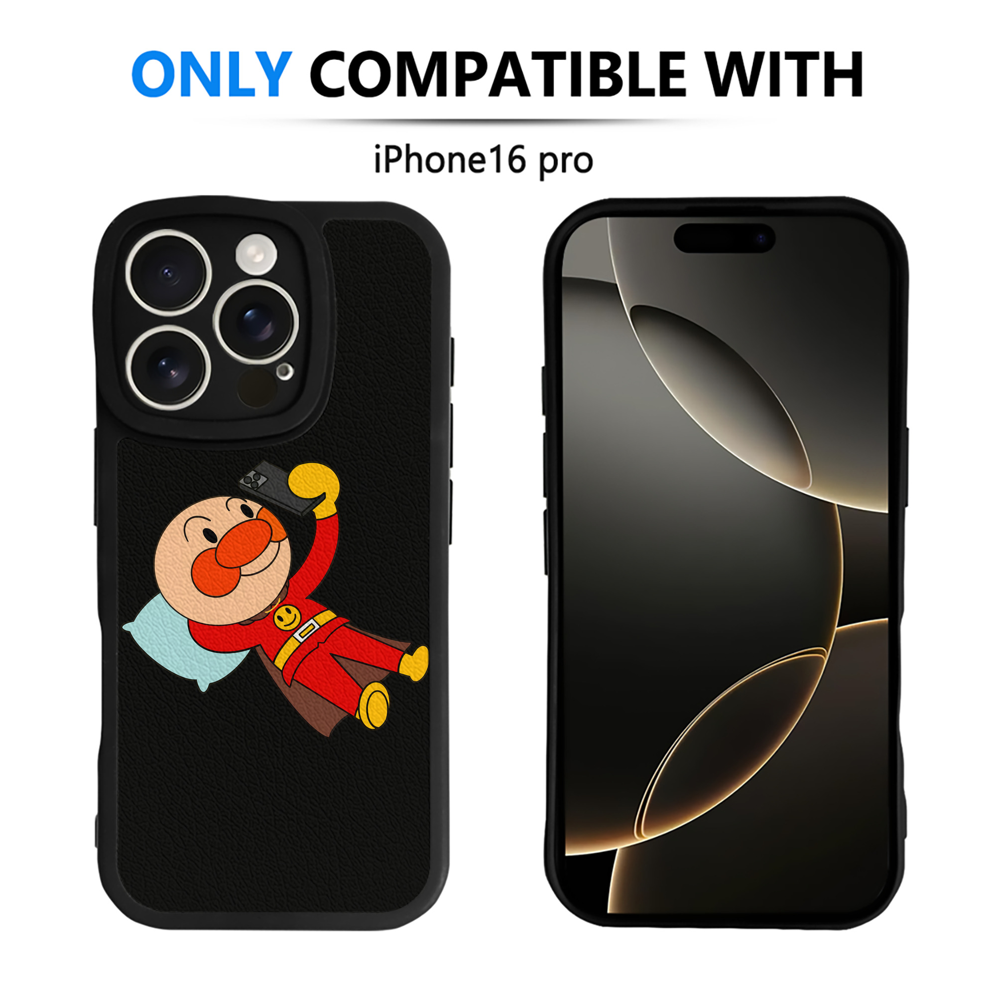 （画像用） アンパンマン Anpanman 【iPhone 16シリーズ対応】シリコンスマホケース（レザー調） 材質：シリコン
